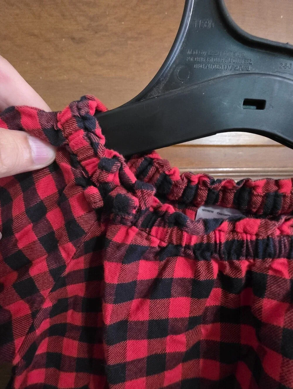 Carter's Buffalo Plaid Long Sleeve Pullover Top Red & Black Size 18M